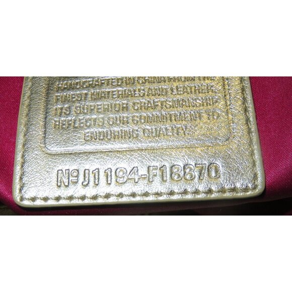 Coach Classic Laura Secret Admirer Jacquard Signature Hearts Dots Tote & Charm - Picture 7 of 13